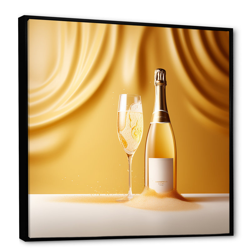 Impression sur toile Chardonnay Wine Charm - Wine & Champagne, Cadre flottant noir, H 36 po x l 36 po x P 1,5 po