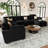 137.8" W U-Shaped Modular Sectional-600979498