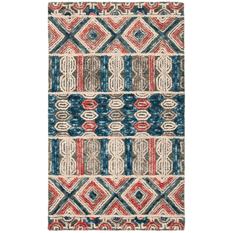 Brashear Hand Tufted Wool And Cotton Southwestern Rug, Rectangle 3' x 5'