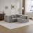 Compression Mahjong Sofa,Convertible Floor Sofa Bed,Diy Boneless Modular Sectional Sofa,No Assembly Required,Circle Fleece Fabric,Oversized 3 Seater With 3 Pillows,Light-Grey-61771210