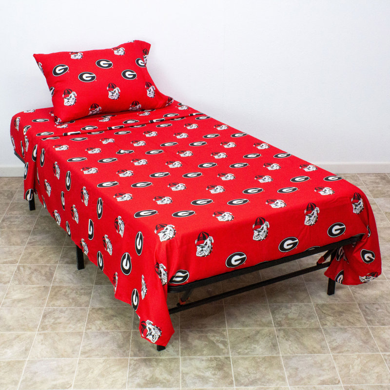 Oregon Sheet Set, King Sheet Set + Fitted Sheet + 2 Pillowcases, University of Georgia