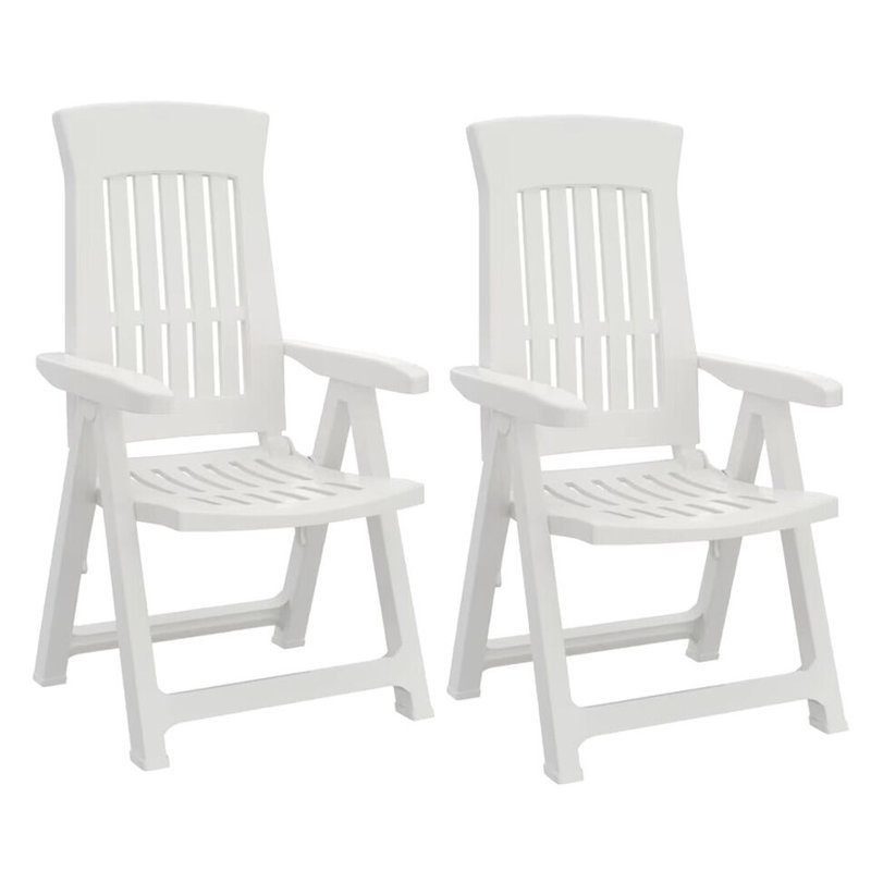 Chadwyck Plastic Patio Folding Chair Folding Chair Set, White