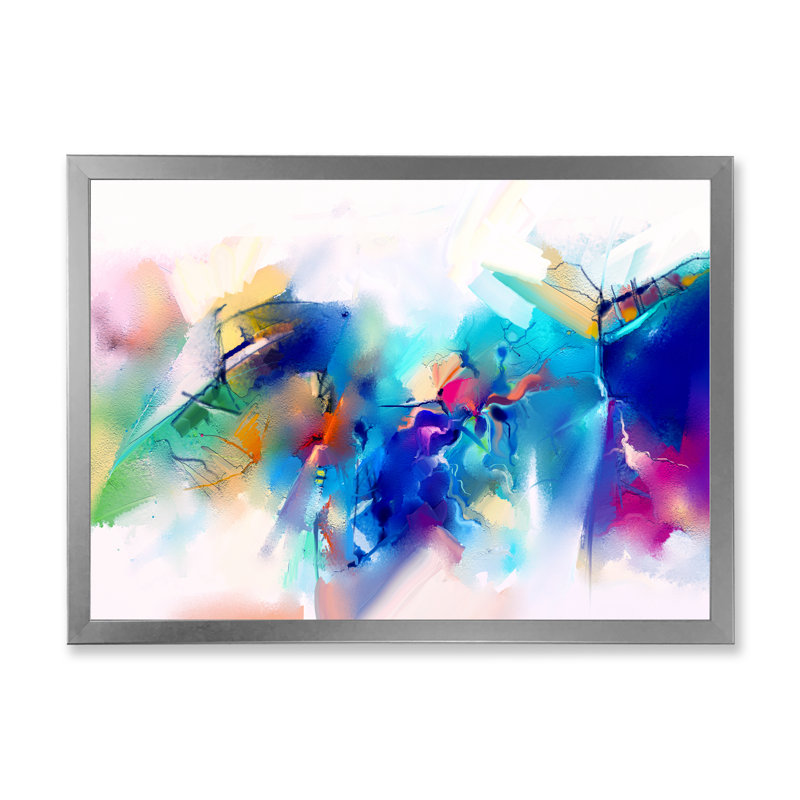 Turquoise Storm Impression Ii - reproduction de cadre flottant sur toile, H 30 po x l 40 po x P 1,5 po, Cadre photo argenté