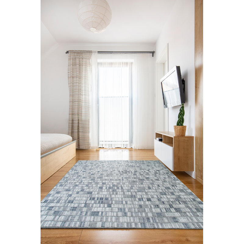 Tapis gris contemporain en laine noué à la main gris, Rectangle de 10 pi x 14 pi