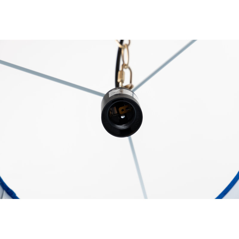 1 - Light Drum Pendant, White/Blue