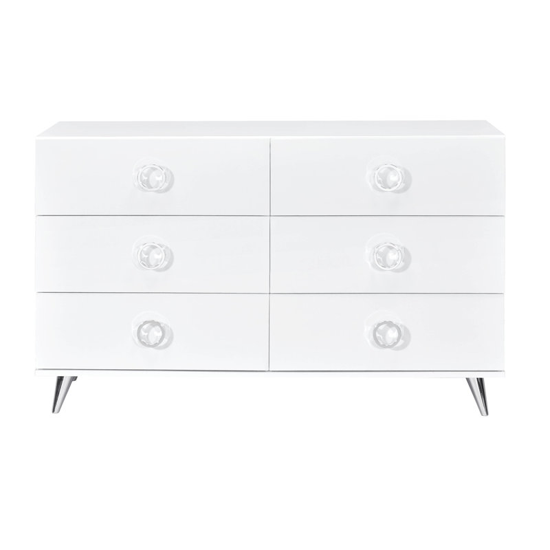 Commode blanche à 6 tiroirs