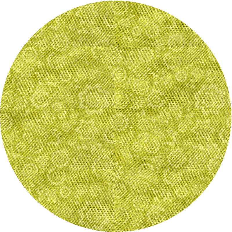Tapis de surface verte à motif de mer, Rond 6 pi