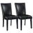 Wexford Collection Set of 2 Mid-Century Modern Parsons Dining Chairs, Upholstered Faux Leather Dining Chairs with Solid Wood Legs, High Back Side Chairs for Dining Room, Kitchen or Breakfast Nook, Black-1185341572
