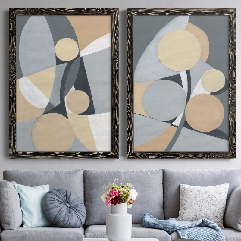Millenium I - ensemble de 2 peintures sur toile encadrées, Toile encadrée noire, H 31 po x l 44 po x P 1 po