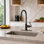 Pull‑Down High‑Arc Single‑Handle Kitchen Sink Faucet with 3‑Function Spray Head and 10‑Inch Deck Plate, Modern Kitchen Faucet,Oil Rubbed Bronze