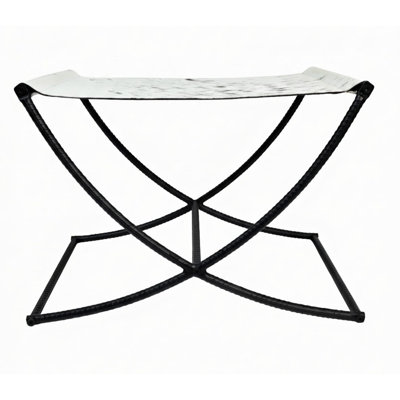 Tabouret d'appoint en cuir de vache