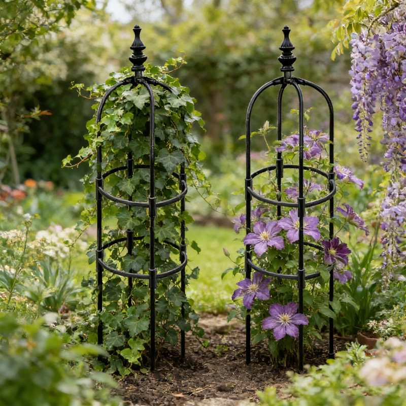 2 treillis de jardin obélisque, treillis de jardin de 120 cm de hauteur pour plantes grimpantes d'extérieur, pour plantes grimpantes et supports à fleurs, support pour plantes d'intérieur en pot