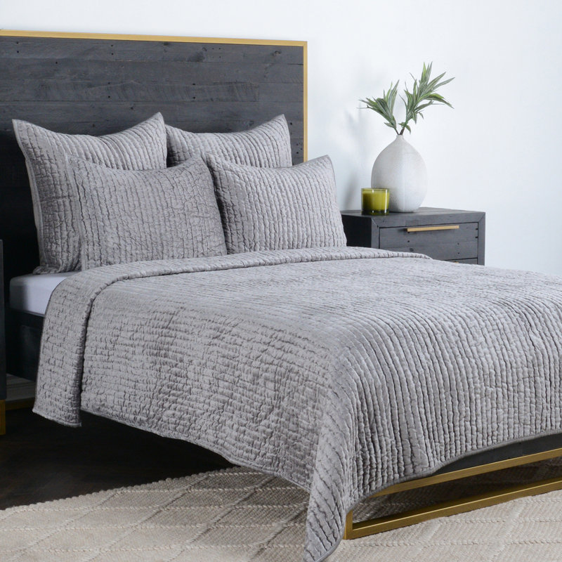 Lucio Polyester Sham, Standard, Gray