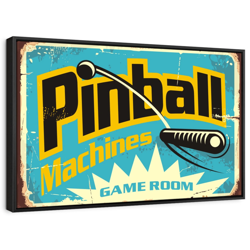 Impression sur toile Pinball Machine Game Room, H 9 po x l 13 po