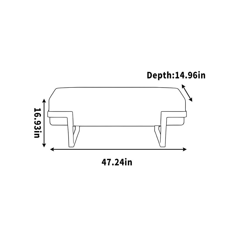 Banc de magasin de vêtements pour détente et douceur, H 16,93 po x l 47,24 po x P 14,96 po