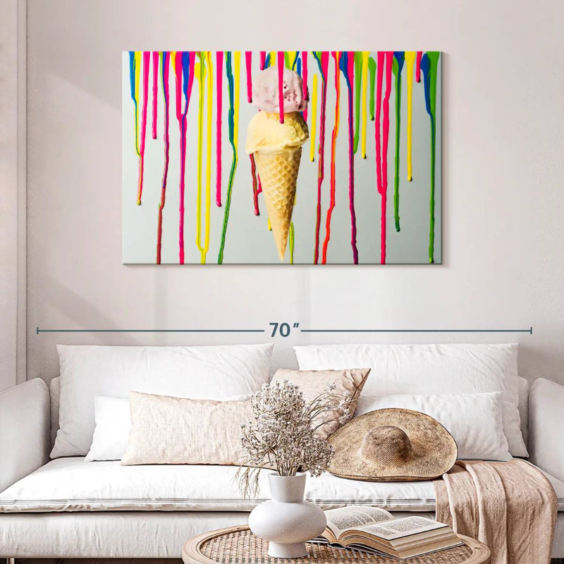 Yarlin Dripping Ice Cream, 30" H x 45" W