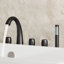 Robinet de baignoire romaine à 3 poignées à fixation sur le comptoir avec douche à main-109101992