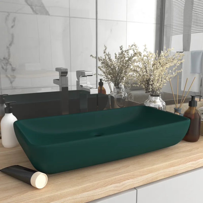 Céramique rectangulaire 28,0 x 15,0 po vidaXL Luxury Basin, Gris clair