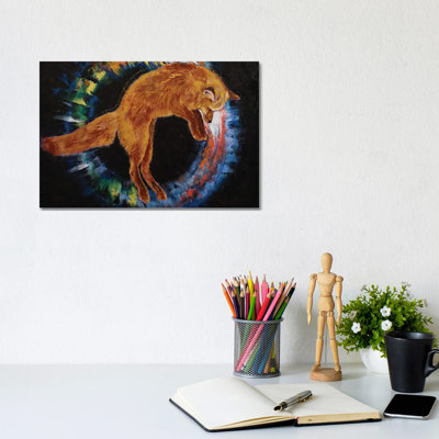 Jumping Fox by Michael Creese - Wrapped Canvas Gallery-Wrapped Canvas Giclée
