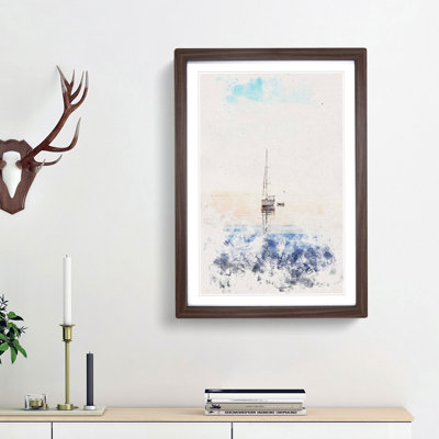 Lone Sailboat - Picture Frame Painting Print