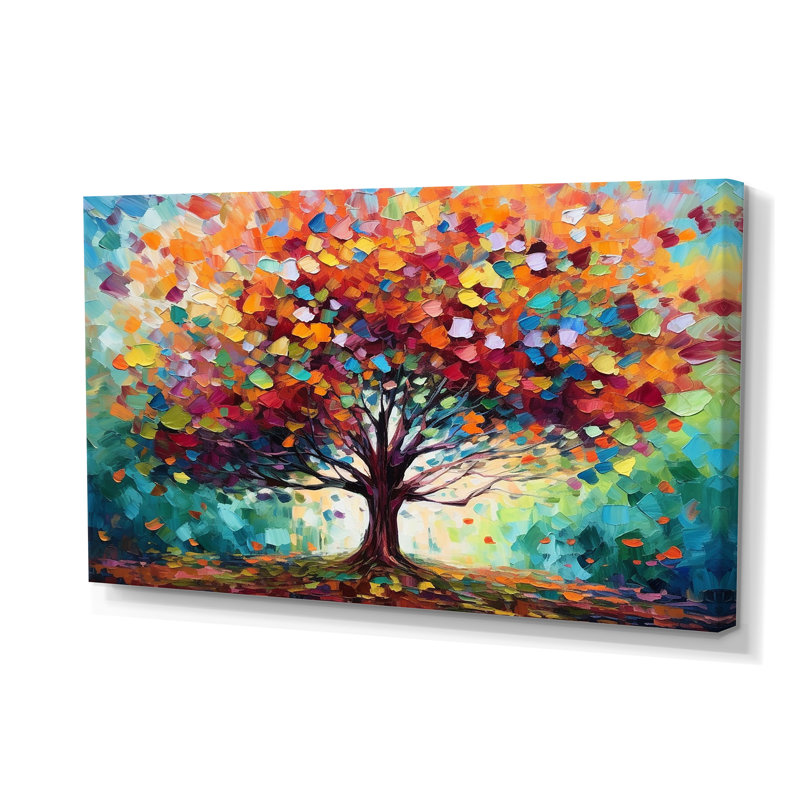 Coral Oak Tree At The Farm I - Landscape Trees Canvas Wall Art