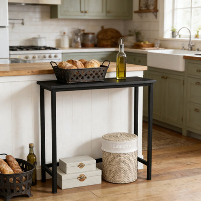 Console mince pour les espaces étroits, table d'entrée moderne avec structure en métal robuste, canapé de couloir polyvalent ou table d'appoint de chambre à coucher