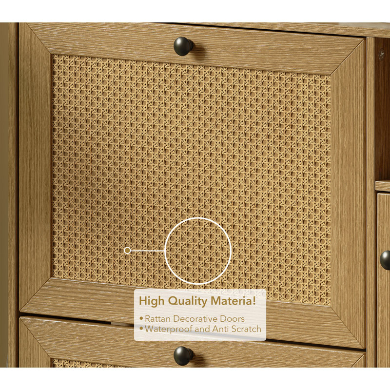 28 Pair Shoe Storage Cabinet, Natural Wood