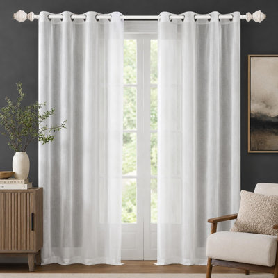   Tringle à rideaux ajustable pour fenêtres 44 à 120 pouces, tringle à rideaux extensible en fer robuste de 3/4 po avec embouts Cambria et porte à rideaux à fixation murale de style français (paquet de 1, blanc)