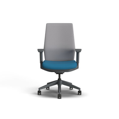 Chaise de bureau ergonomique en mailles chiffon HON, cadre gris anthracite, paon