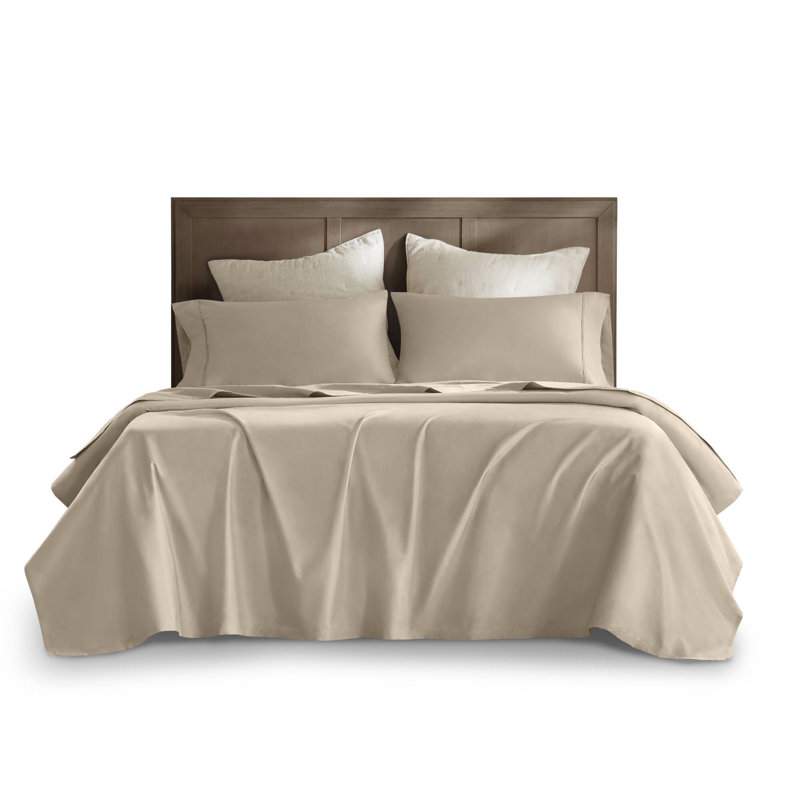 100% Egyptian Cotton Sateen Sheet Set, Blue, Full/Queen