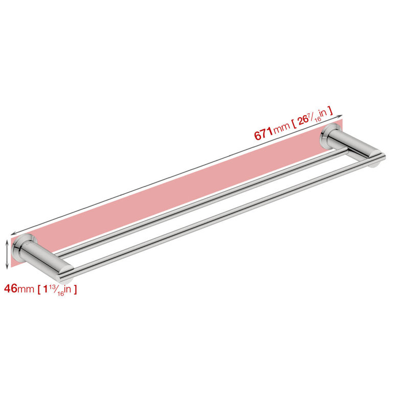 Porte-serviettes double pour porte de douche en verre 58,4575 "5800 Series