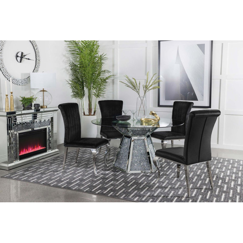 Ensemble repas pour 4 personnes Khrysta, Noir