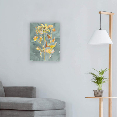 Gold Collected Florals Canvas Wall Art Home Decor 24 X 18 Inch