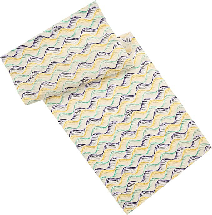 Smidge Beeswax Cut-to-Size Food Wrap Roll, 90cm x 37cm, Wave Print