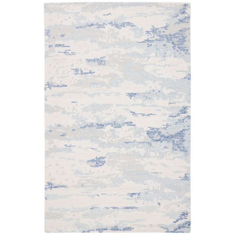 Jahiem Handmade Tufted Wool Multicolor Rug, Rectangle 4' x 6'