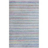 Confetti Striped Handwoven Purple/Blue/Green Indoor / Outdoor Use Area Rug