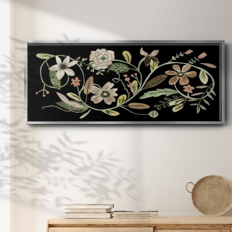 Pressed Flowers II- Framed Canvas, 20" H x 50" W