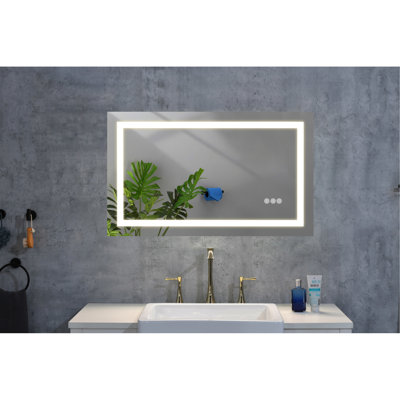 36"x28" Dimmable Led Vanity Mirror - Fog, 3 Color Temperatures, Memory, Wall Mounted Bathroom For Makeup Fog Dimmable, Colors, Grooming Needs