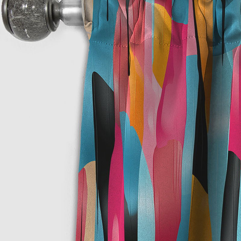 Vibrant Serenity Blue and Pink Lines, L 52 po x L 84 po
