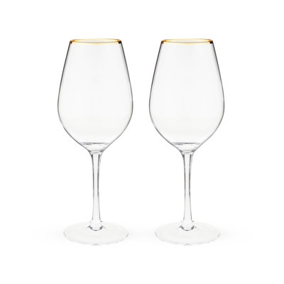 Gilded Stemmed Wine Glasses