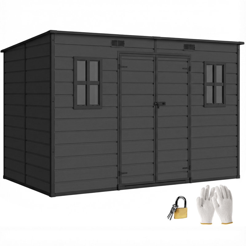 Garden Storage Shed, Dark Grey