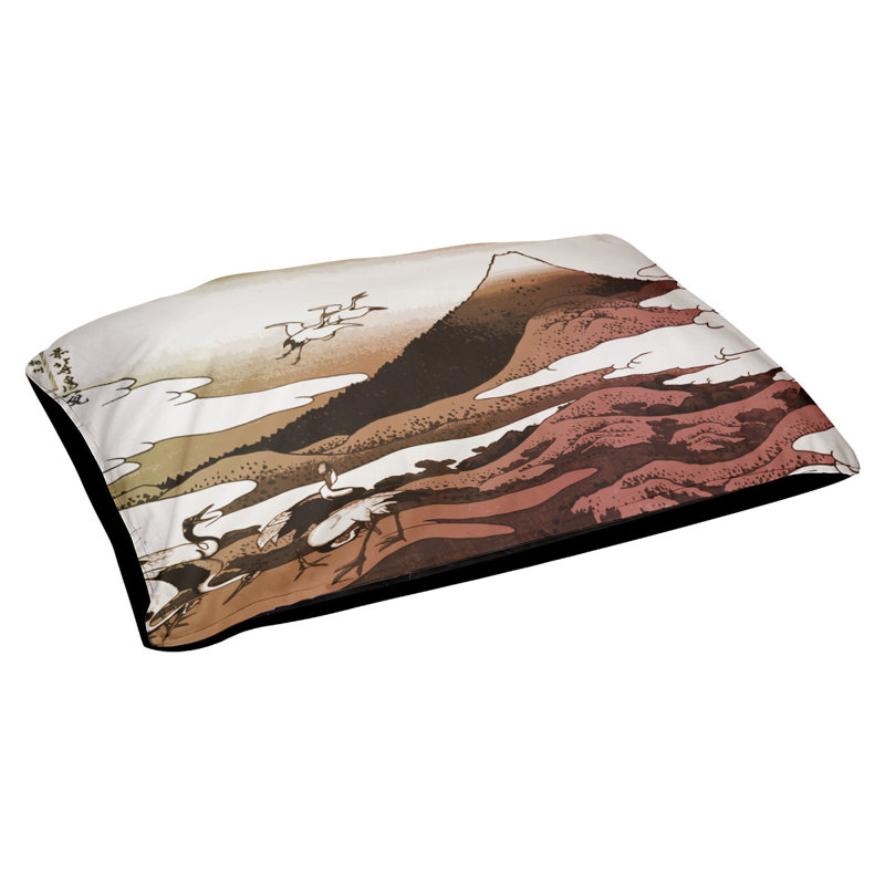Coussin de concepteur japonais pour grues Burkart, L 32,5 po x l 42,5 po, Orange / Noir