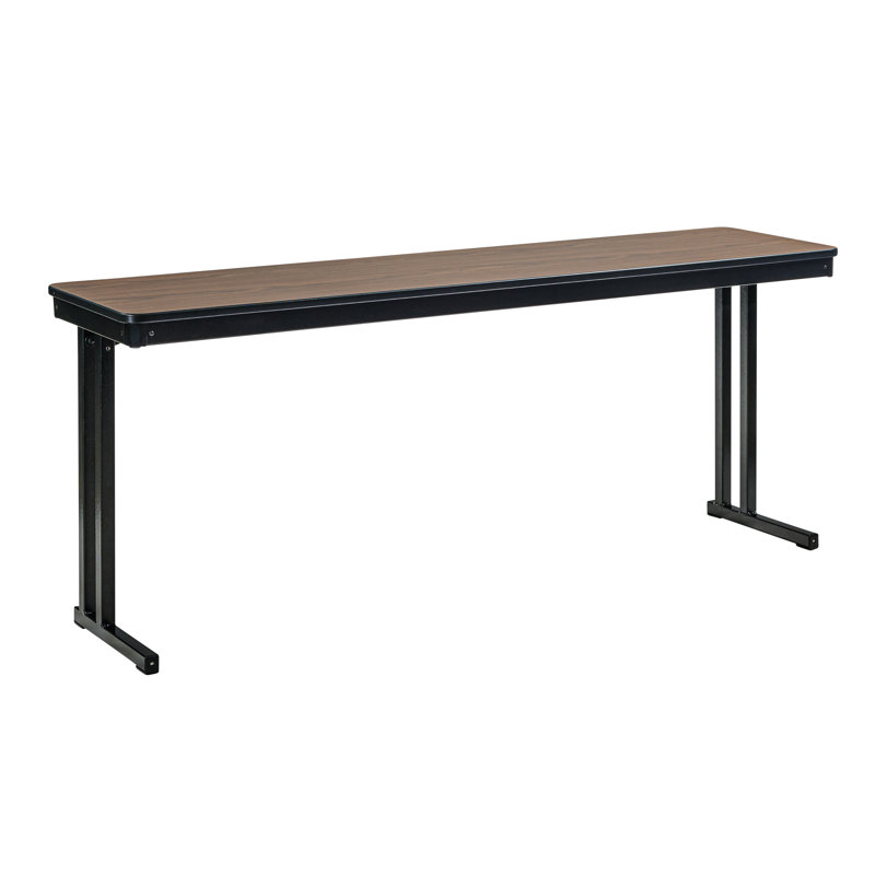 Max Seating Folding Table, MDF Core/ProtectEdge, Cantilever Legs, Walnut, 29" H x 48" L x 18" W