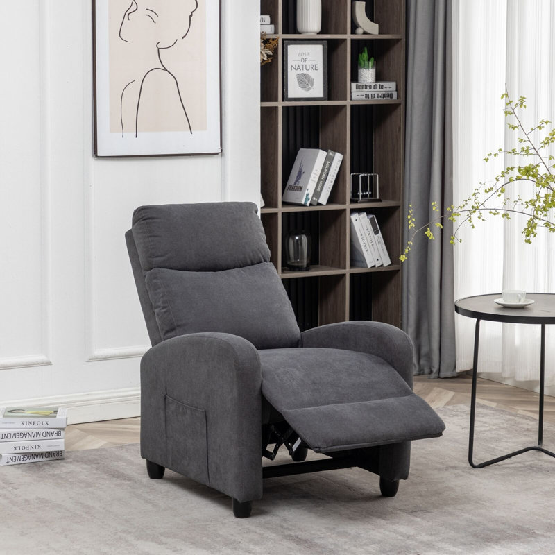 Pushback Velvet Massage Reclining, Grey Velvet