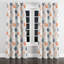 Rideaux en velours abstrait - Rideau à œillets formes chaudes orange - 1 panneau-861136053-861136048