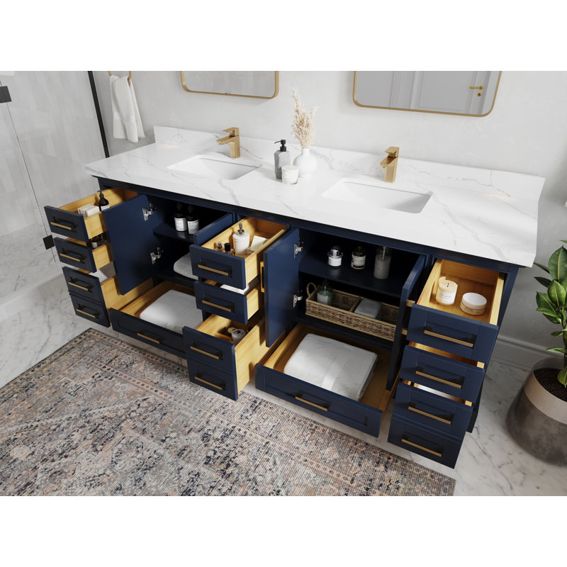 Ensemble de meuble-lavabo à double cuve 84 po Fenway, Empira blanc
