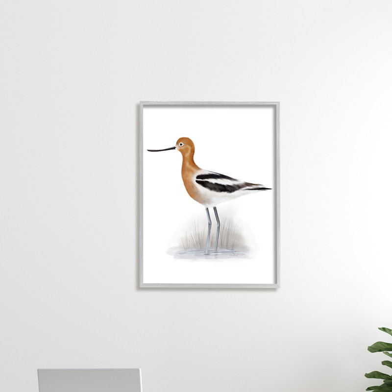 Avocat orange, marais des oiseaux des marais, rayures noires - peinture, H 30 po x l 24 po, Estampe numérique Farmhouse