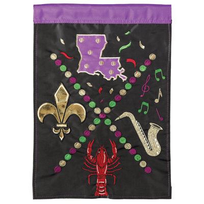 Double Sided Polyester Mardi Gras Garden Flag