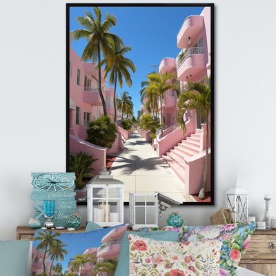 Calarco Miami Pink House I, reproduction d'art sur toile