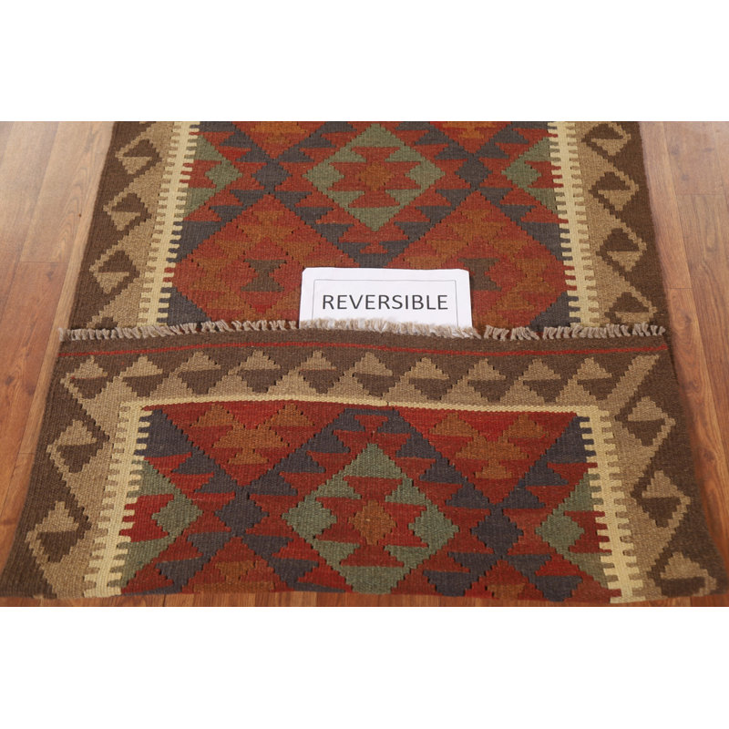 Handmade Wool Kilim Reversible Wool Rug 3x5
